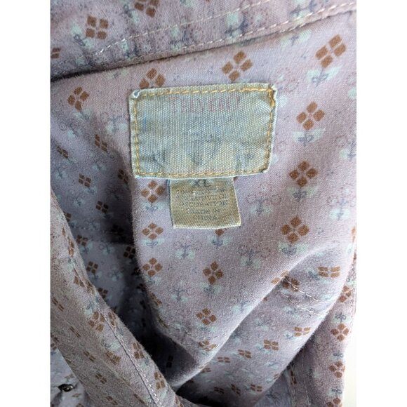 Trevero Purple Gray Floral Western Style Pearl Snap - XL - Picture 5 of 10